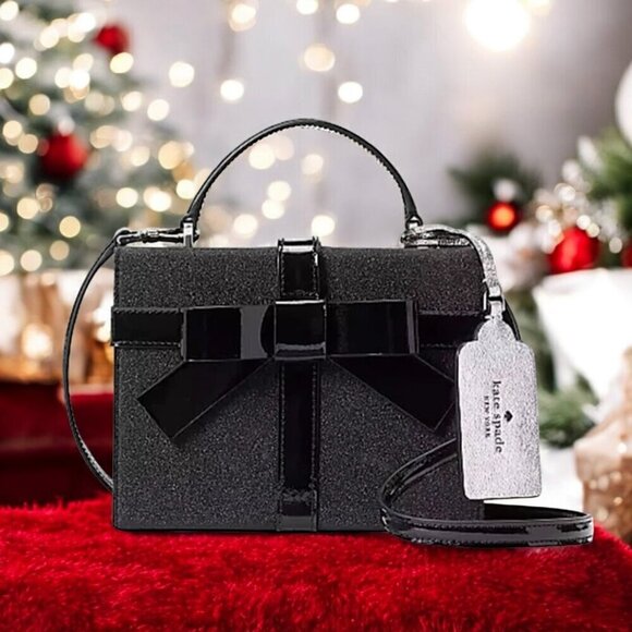 KATE SPADE NY Wrapping Party Gift Box Convertible Leather Handbag Crossbody Bag - Picture 2 of 16